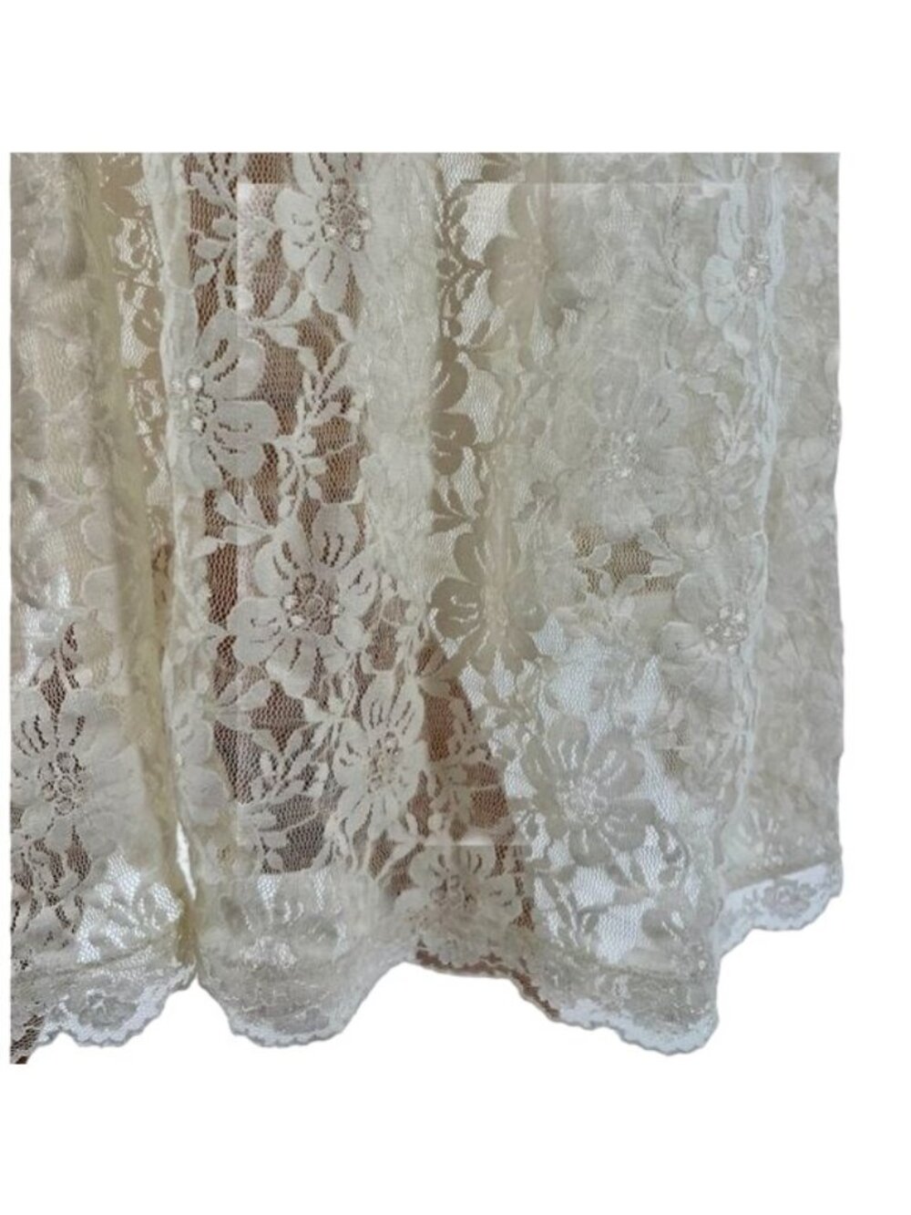 Intimately Free People Ivory Lace Ribbed Midi Dress | 2014 Boho Indie Sleaze | S - Picture 6 of 16